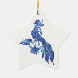 Ornamento De Cerâmica Fênix azul-pássaro