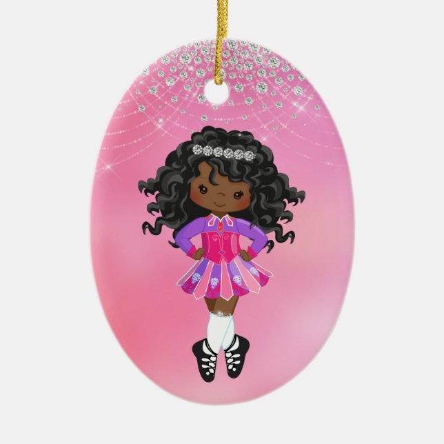 Ornamento De Cerâmica Feriado Afro-Americano Dança Personalizado (Frente)