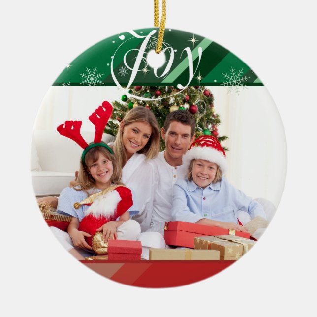 Ornamento De Cerâmica Feriado alegre (Frente)