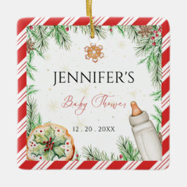 Ornamento De Cerâmica Feriado Cozy desenhado à Mão de Água Personalizada