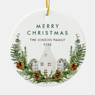 Ornamento De Cerâmica Feriado da Composição de Natal Elegante da Boêmia