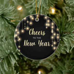 Ornamento De Cerâmica Feriado de Ano Novo das Luzes de Pé