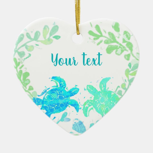 Ornamento De Cerâmica Feriado de casal ou Favor de Casamento de Férias (Frente)