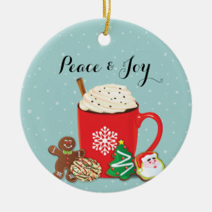 Ornamento De Cerâmica Feriado de Cookies e Cacau Natal