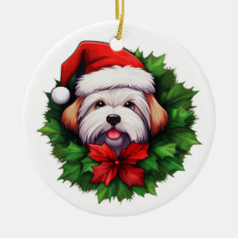 Ornamento De Cerâmica Feriado de Coton-de-tulear