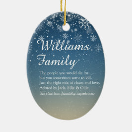 Ornamento De Cerâmica Feriado de Definição da Família Feliz Natal