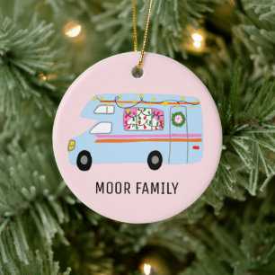 Ornamento De Cerâmica Feriado de Férias RV da Câmera de Natal Fácil