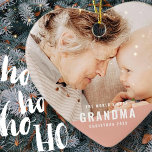 Ornamento De Cerâmica Feriado de Foto Moderna da Melhor Avó do Mundo<br><div class="desc">Esta design simples e moderna é composta por tipografia sans serif. Adicione foto personalizada da sua avó ou da sua mãe com o seu filho</div>