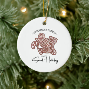 Ornamento De Cerâmica Feriado de Gingerpão de Férias Doce