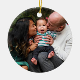 Ornamento De Cerâmica Feriado de Natal da Família Moderna Personalizada