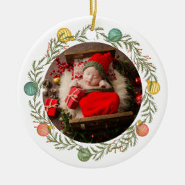 Ornamento De Cerâmica Feriado de Natal do bebê moderno