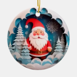 Ornamento De Cerâmica Feriado de Natal do Estilo 3D Santa Clause