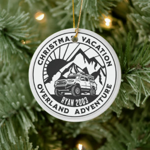 Ornamento De Cerâmica Feriado de Natal Personalizado 4x4 em Terra Inteir