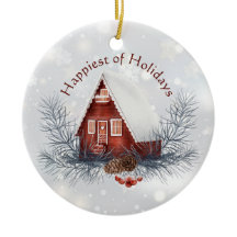 Feriado de Natal personalizado de casinha de inver