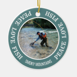 Ornamento De Cerâmica Feriado de Pesca Personaliza Sua Foto