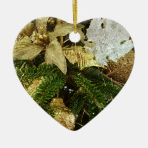 Ornamento De Cerâmica Feriado de Prata e Dourado Árvore de Natal II