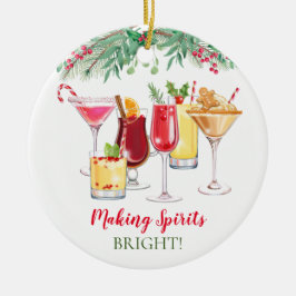 Ornamento De Cerâmica Feriado dos Cocktails de Natal