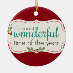 Ornamento De Cerâmica Feriado Maravilhoso