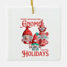 Ornamento De Cerâmica Feriado Nenhum Lugar Como Gnome