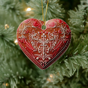 Ornamento De Cerâmica Feriado Rústico de Biscoito de Natal Decorado