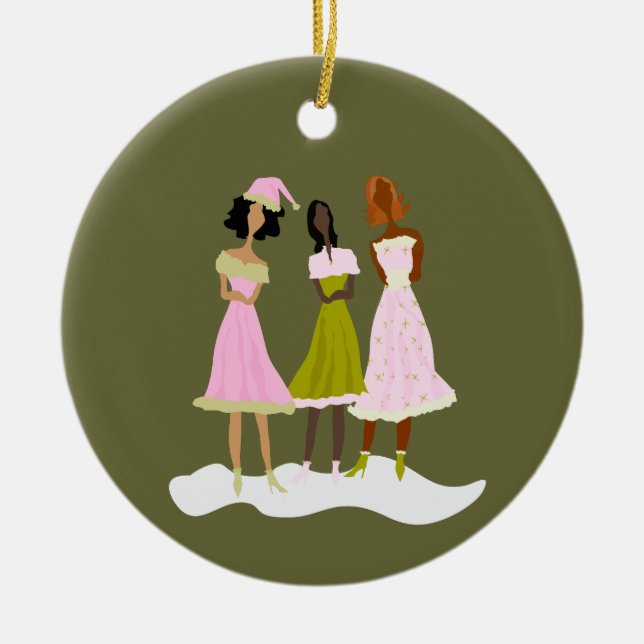 Ornamento De Cerâmica Feriado Sassy (Frente)