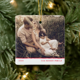 Ornamento De Cerâmica Feriado Vermelho Brilhante de Tipo Mínimo Moderno