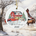 Ornamento De Cerâmica Feriados de inverno Animais de criação de gado<br><div class="desc">Esta design foi criada através da arte digital. Pode ser personalizada na área fornecida ou personalizada alterando a foto ou acrescentando suas próprias palavras. Entre em contato comigo em colorflowcreations@gmail.com se você quiser ter este design em outro produto ou mudar o número, o sexo ou a cor do cabelo dos...</div>