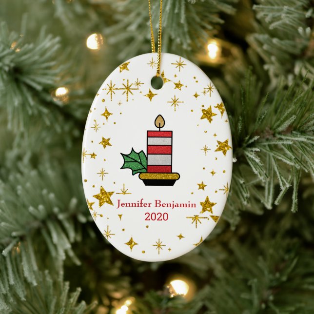 Ornamento De Cerâmica Feriados de Natal Dourados Semelhantes (Árvore)