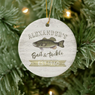 Ornamento De Cerâmica Feriados de Natal - Pesca de animais selvagens