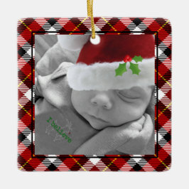 Ornamento De Cerâmica Feriados felizes Árvore de Caminhão de Xadrez Verm