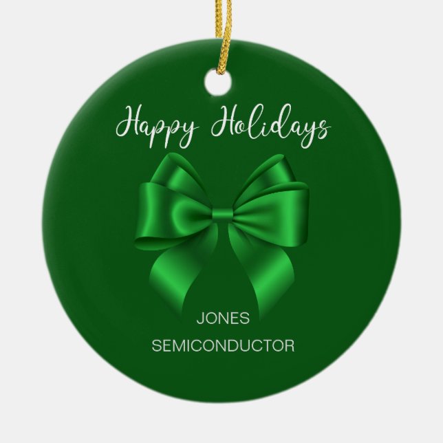 Ornamento De Cerâmica Feriados felizes da Elegatt (Frente)