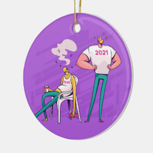 Ornamento De Cerâmica Feriados personalizados do FUNNY 2020 versus 2021