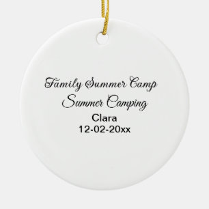 Ornamento De Cerâmica Férias de camping em família personalizar adiciona
