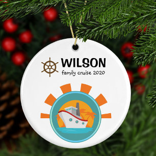 Ornamento De Cerâmica Férias De Cruzeiro Familiar