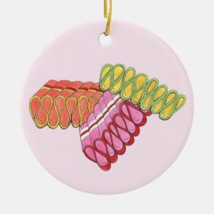 Ornamento De Cerâmica Férias de Natal com Duro Fashiado e Doces