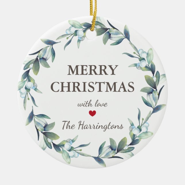 Ornamento De Cerâmica Férias de Natal das Berries (Frente)