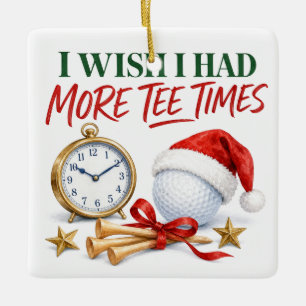 Ornamento De Cerâmica Férias de Natal de Golfe com bola de golfe para go