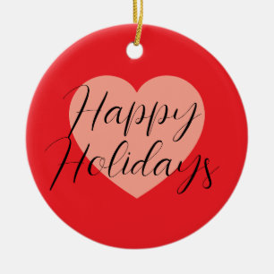 Ornamento De Cerâmica Férias Felizes Natal Feliz Tempo de Férias Coração