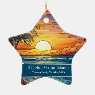 Ornamento De Cerâmica Férias na Praia de St John