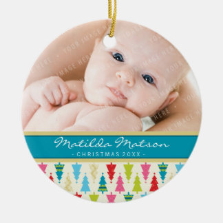 Ornamento De Cerâmica FERIDAY FOTO ORNAMENT - árvore de natal com padrão