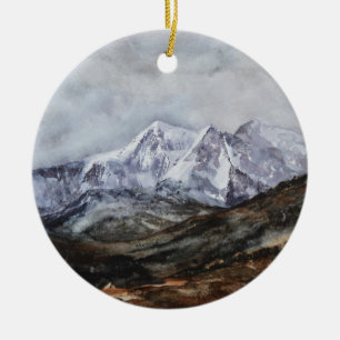 Ornamento De Cerâmica Ferradura de Snowdon em Winter.JPG