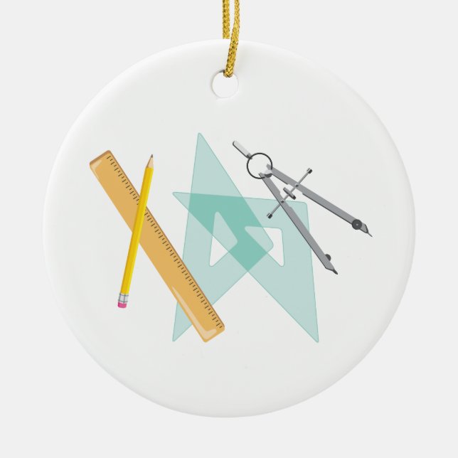 Ornamento De Cerâmica Ferramentas de Desenho (Frente)
