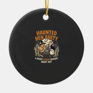 Ornamento De Cerâmica Festa das Galinhas Assombradas de Halloween
