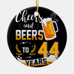 Ornamento De Cerâmica Festa de aniversário E Cervejas Para 44 Anos