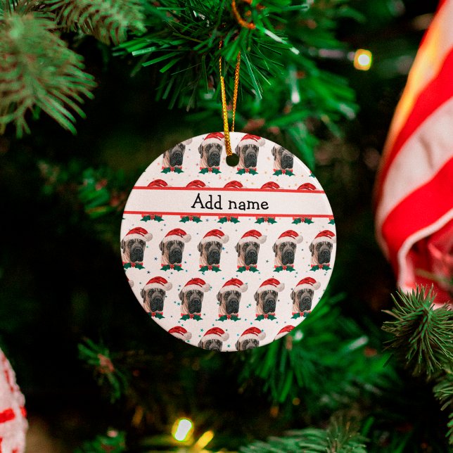 Ornamento De Cerâmica Festa de Cachorro Inglês Mastiff (Criador carregado)