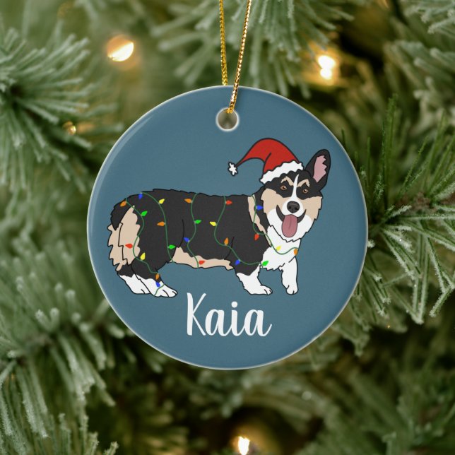 Ornamento De Cerâmica Festa de Corgi (Árvore)