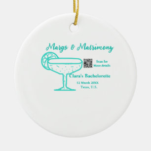 Ornamento De Cerâmica Festa de despedida de solteira Turquoise Margs & M