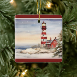 Ornamento De Cerâmica Festa de inverno personalizada natalícia náutica