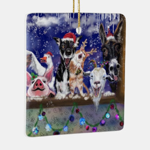 Ornamento De Cerâmica Festa de Música de Natal Feliz Natal Engraçado