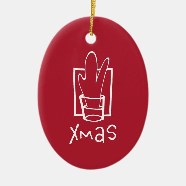Ornamento De Cerâmica Festa de Natal (Frente)